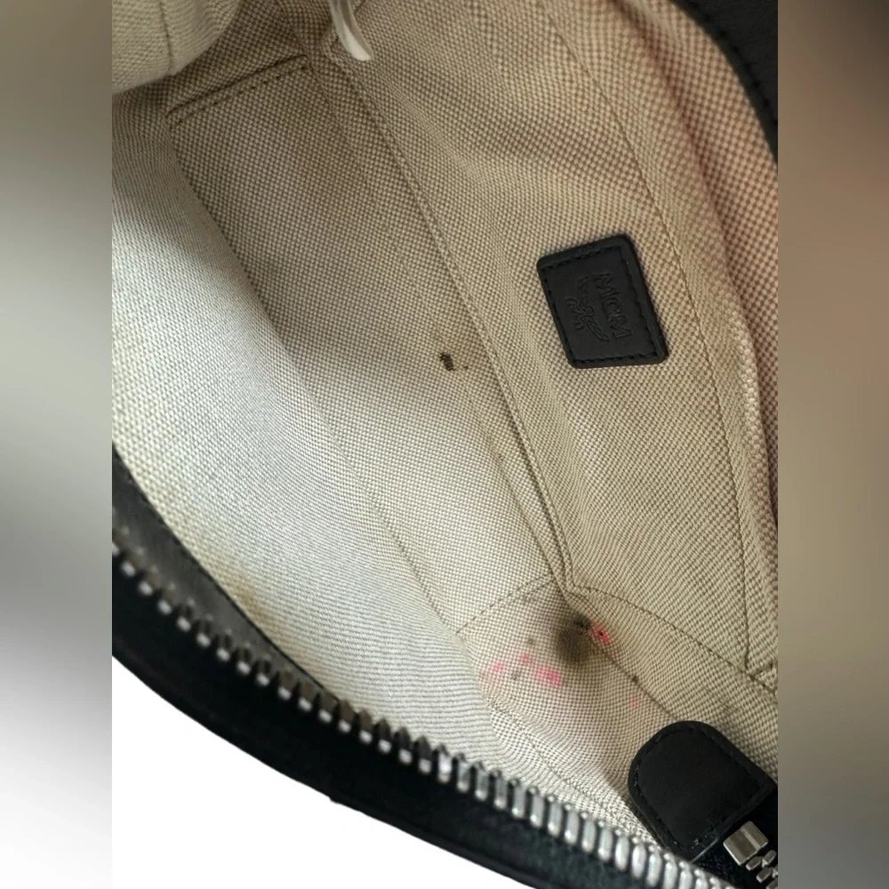 MCM  Michael Cromer Delmy Visetos Mini signature black shoulder bag chain - Picture 12 of 16